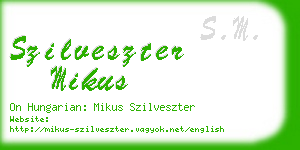 szilveszter mikus business card